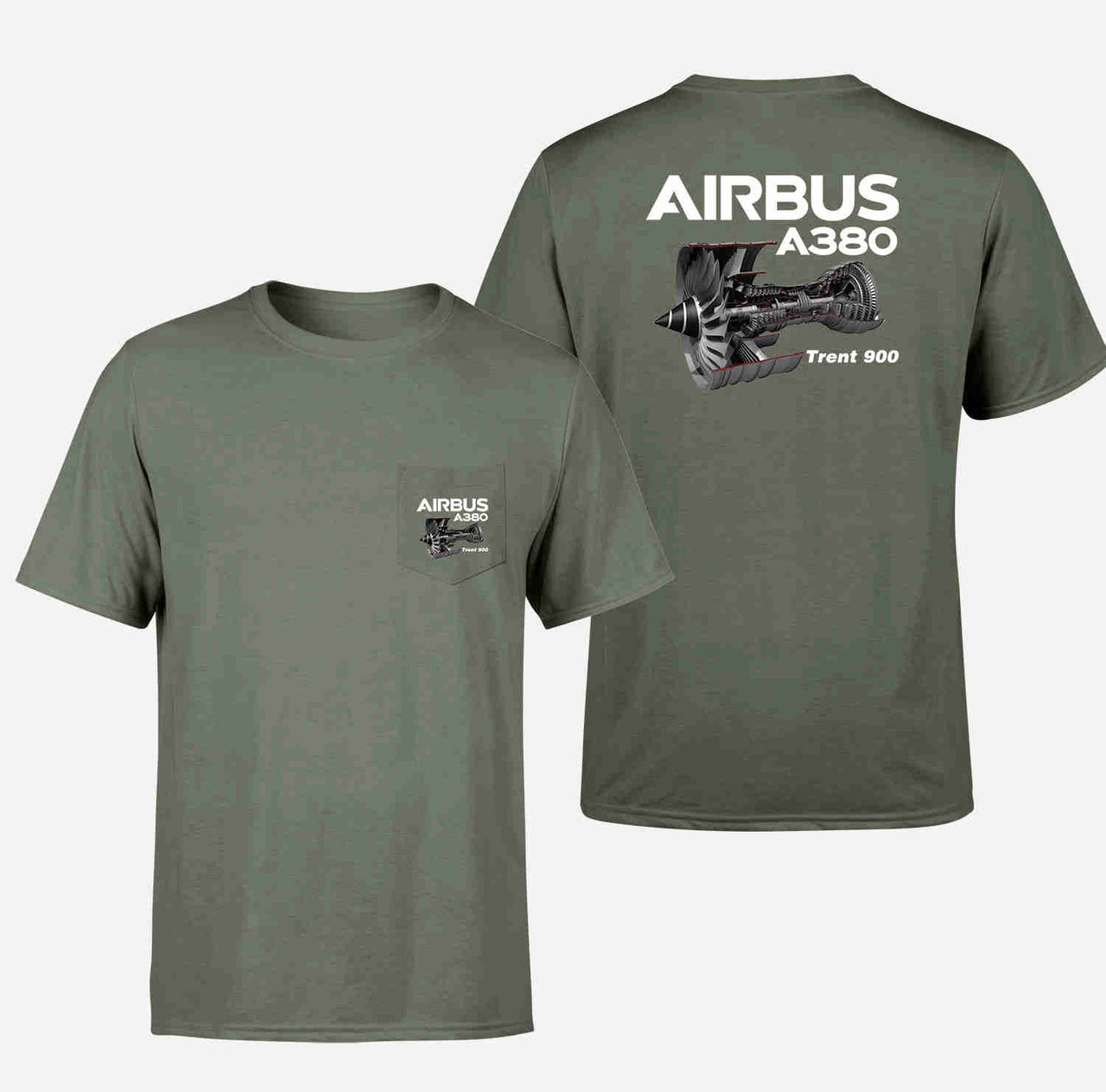 Airbus A380 & Trent 900 Engine Designed Pocket T-Shirts