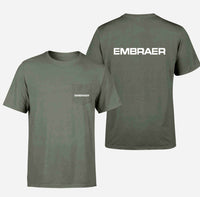 Thumbnail for Embraer & Text Designed Pocket T-Shirts