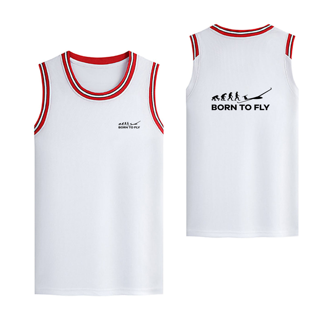 Born To Fly Glider Designed Basketball Style Sports Tank Tops