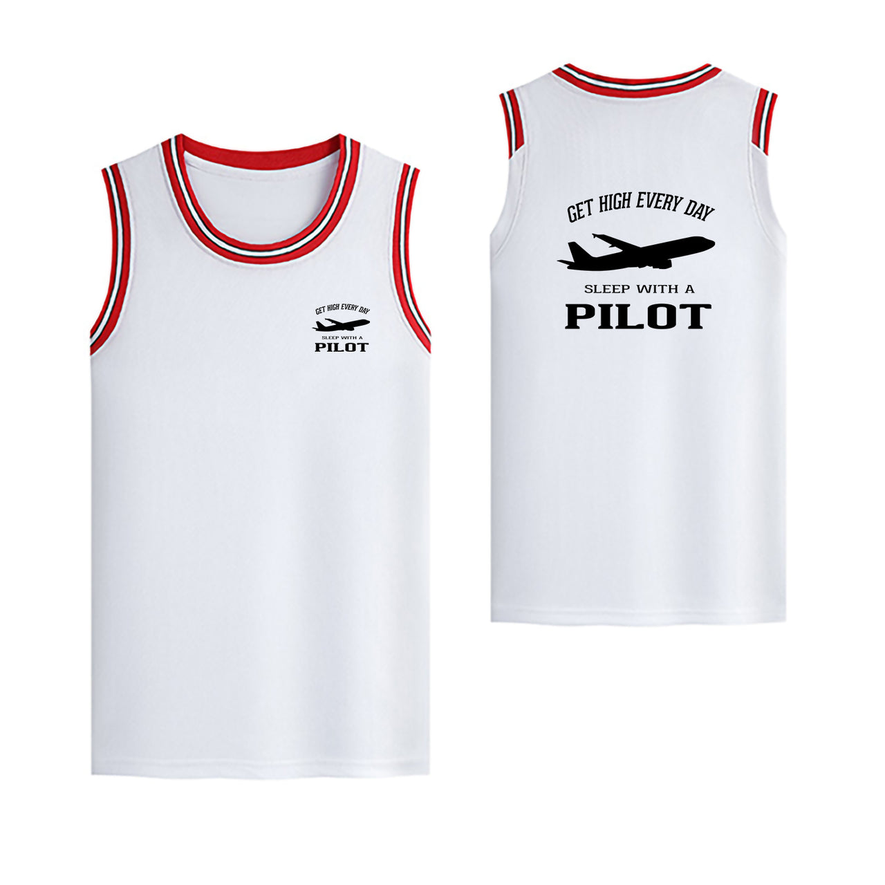 Get High Every Day Sleep With A Pilot Designed Basketball Style Sports Tank Tops