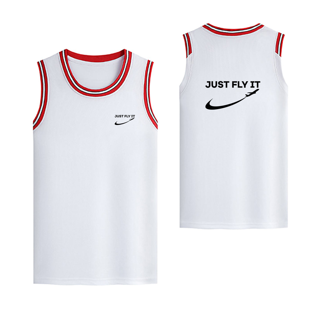 Just Fly It 2 Designed Basketball Style Sports Tank Tops