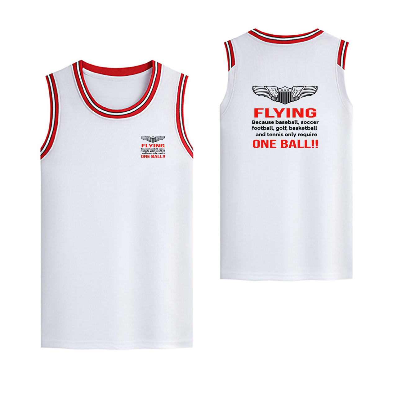 Flying One Ball Designed Basketball Style Sports Tank Tops