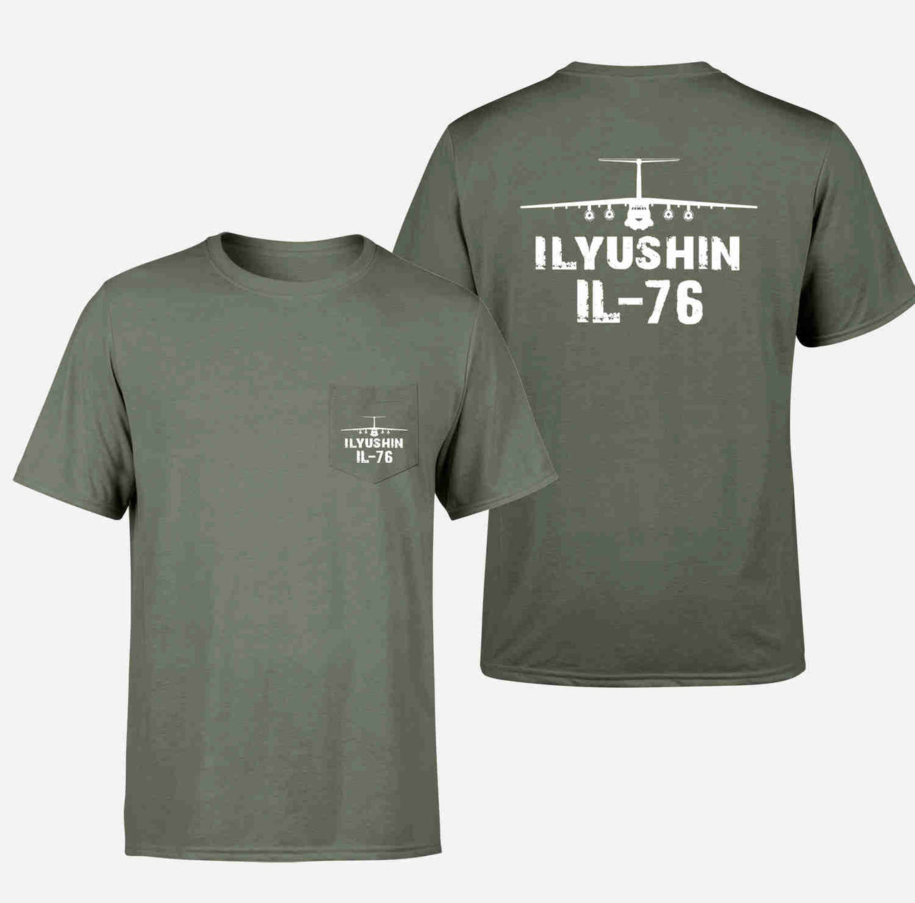 ILyushin IL-76 & Plane Designed Pocket T-Shirts