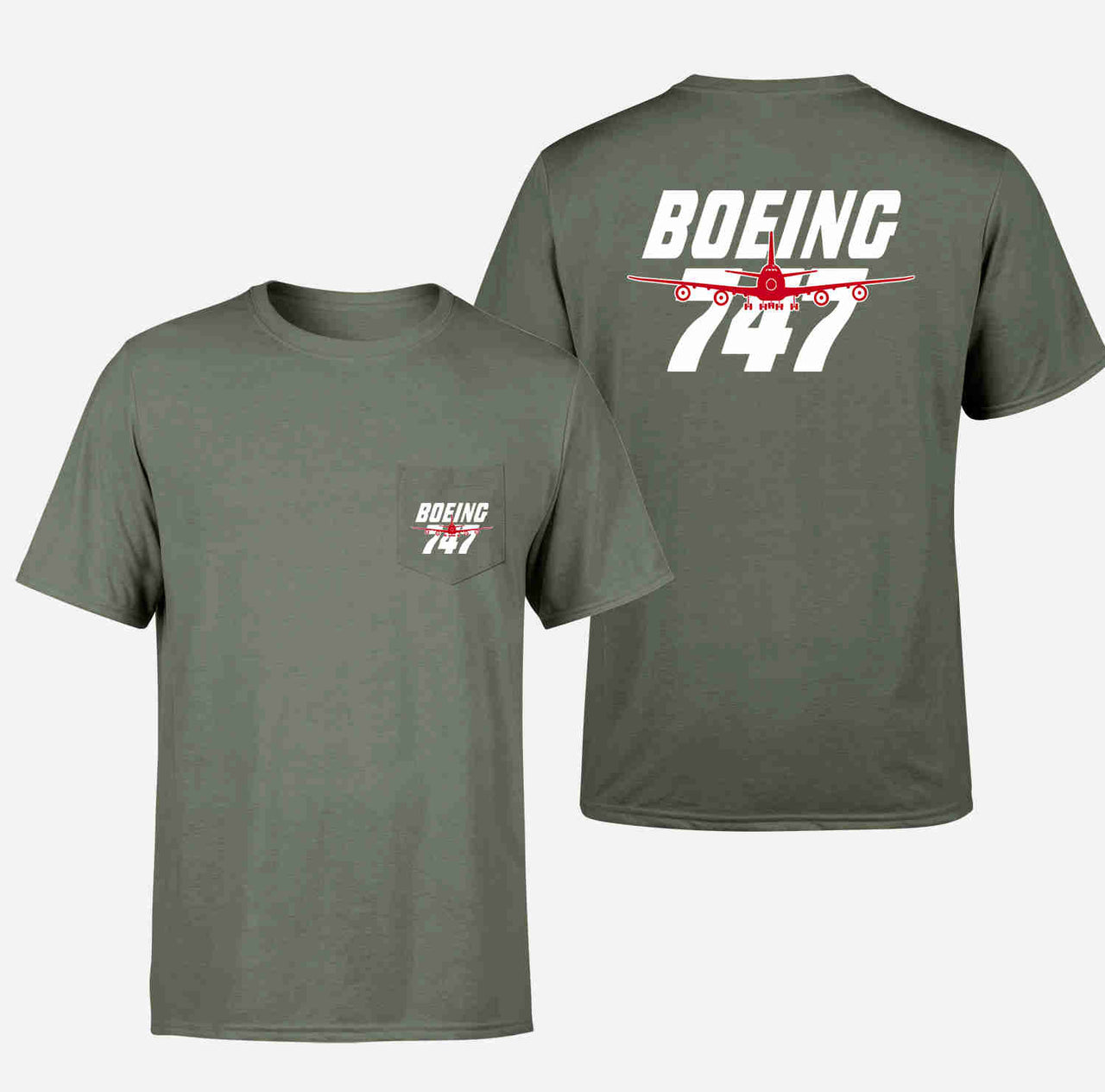 Amazing Boeing 747 Designed Pocket T-Shirts