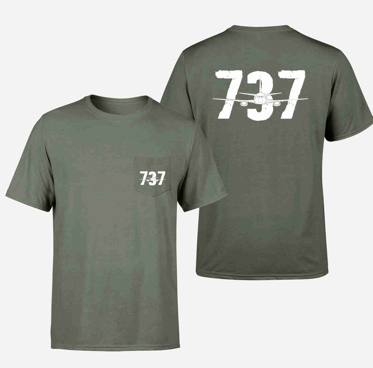 Boeing 737 Designed Designed Pocket T-Shirts