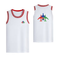 Thumbnail for Colourful 3 Airplanes Designed Basketball Style Sports Tank Tops