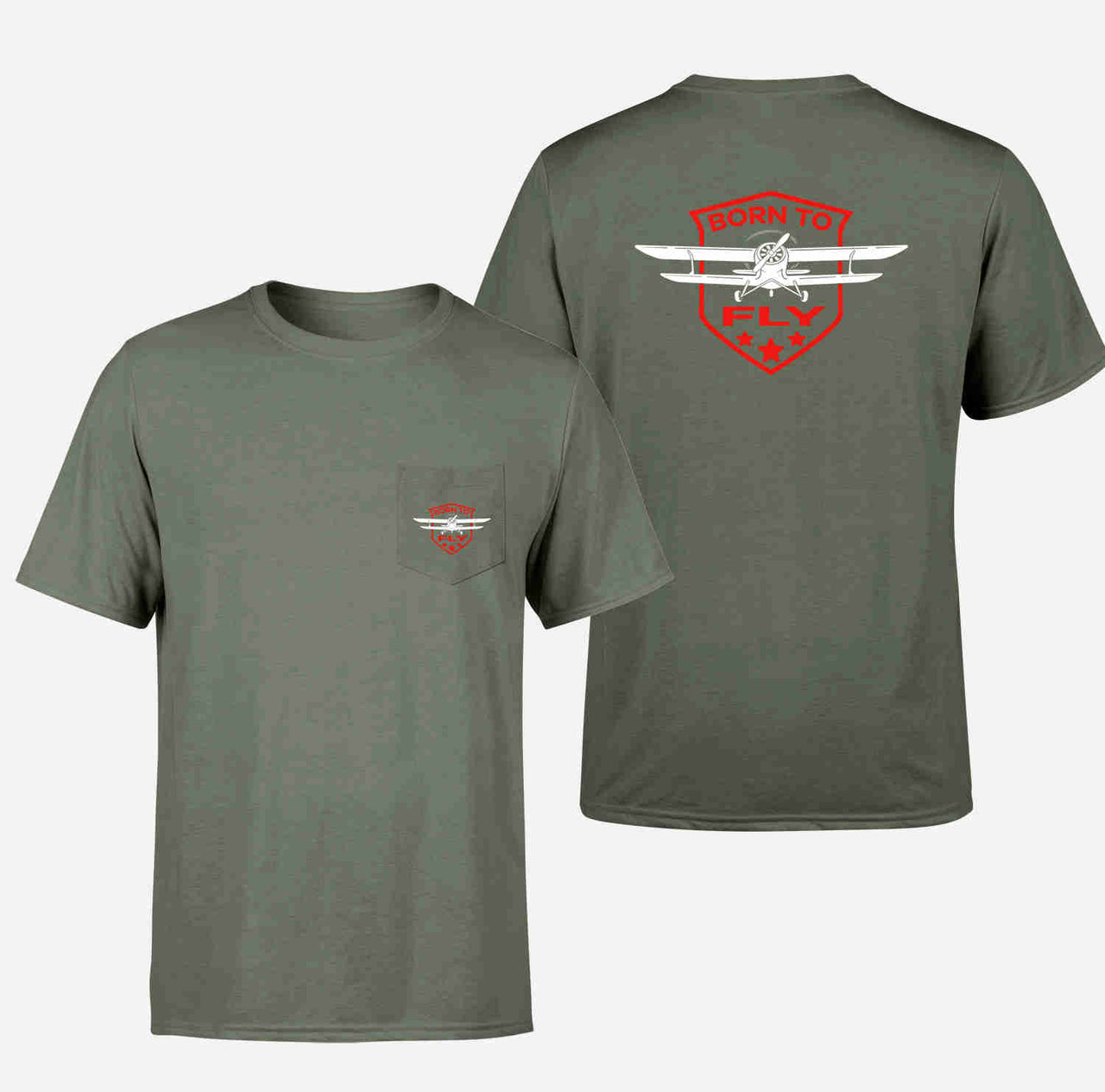 Born To Fly Designed Designed Pocket T-Shirts