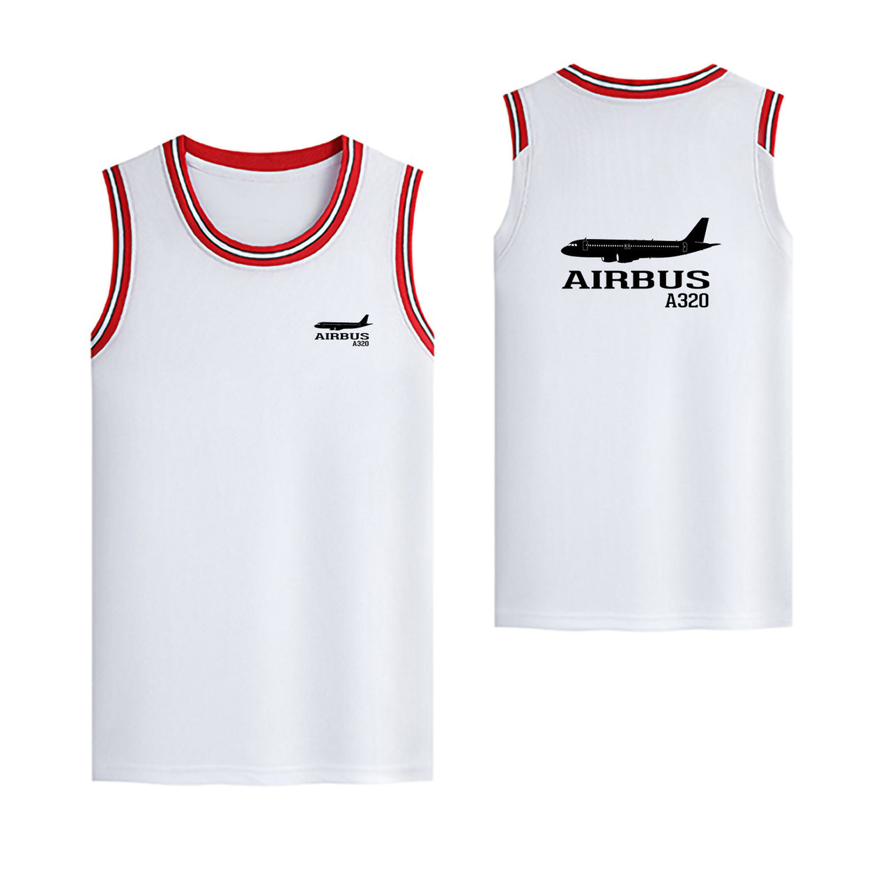 Airbus A320 Printed Designed Basketball Style Sports Tank Tops