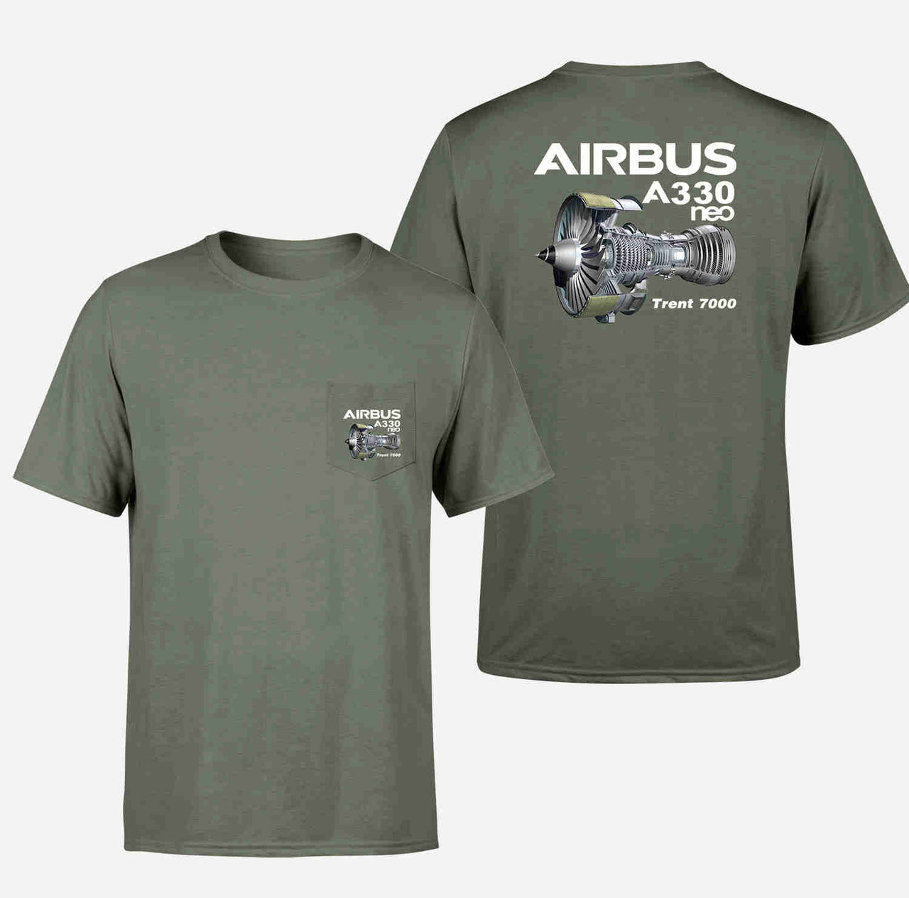 Airbus A330neo & Trent 7000 Designed Pocket T-Shirts