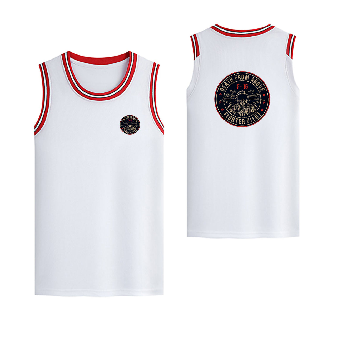 Fighting Falcon F16 - Death From Above Designed Basketball Style Sports Tank Tops