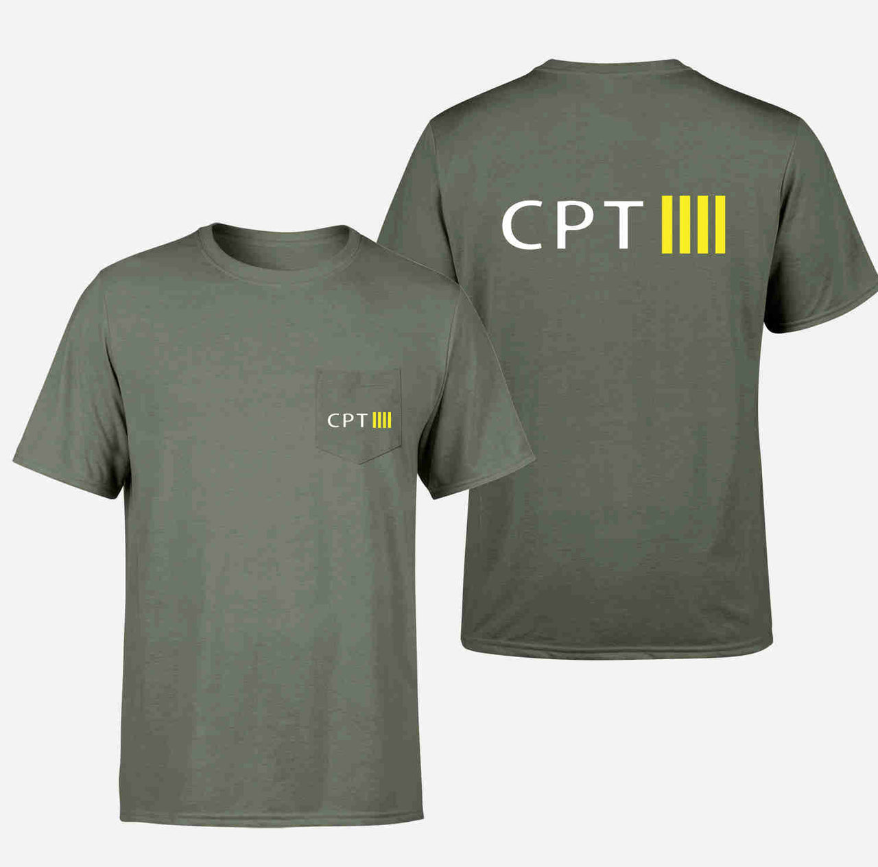 CPT & 4 Lines Designed Pocket T-Shirts