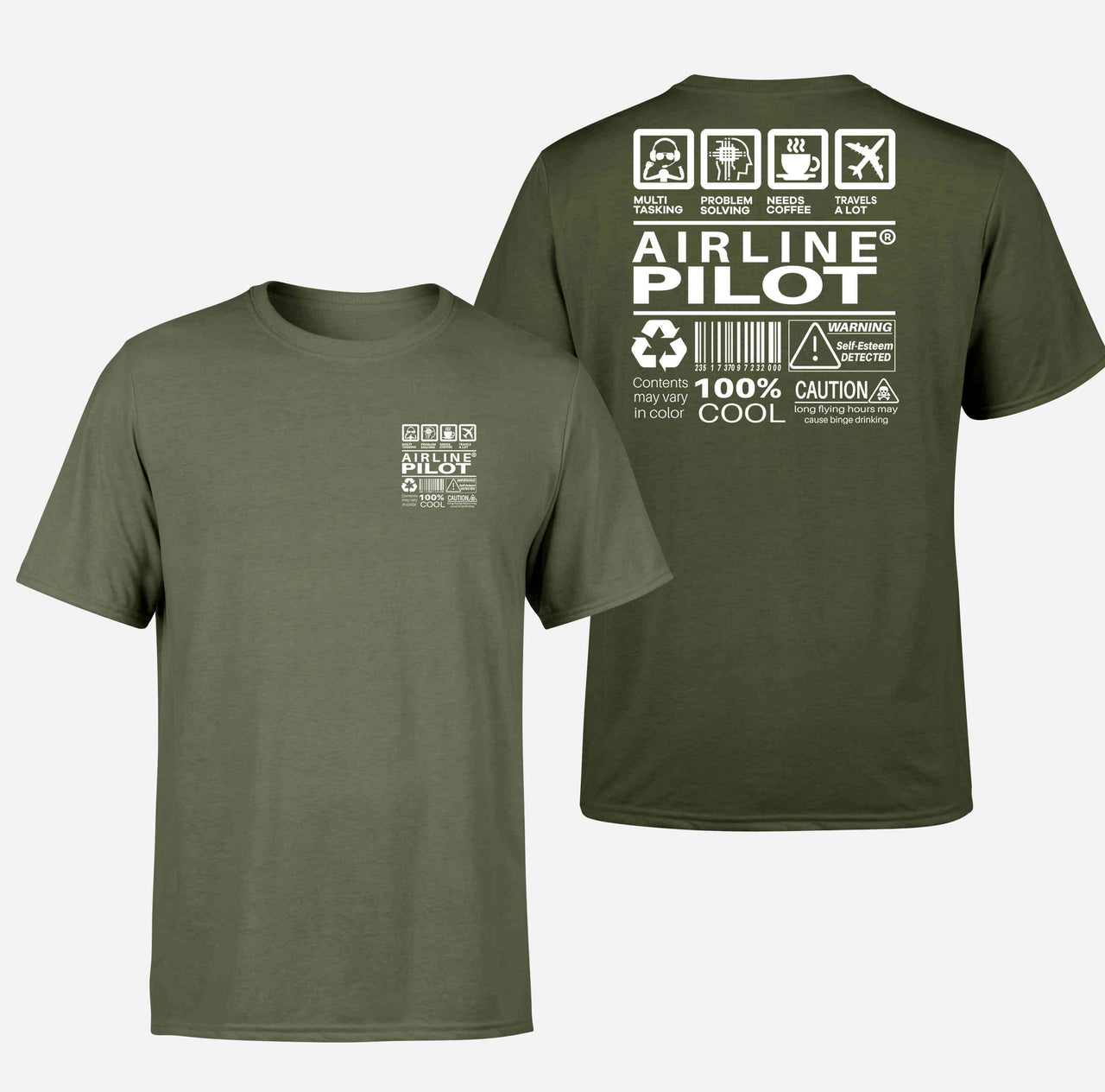 Airline Pilot Label Double-Side T-Shirts