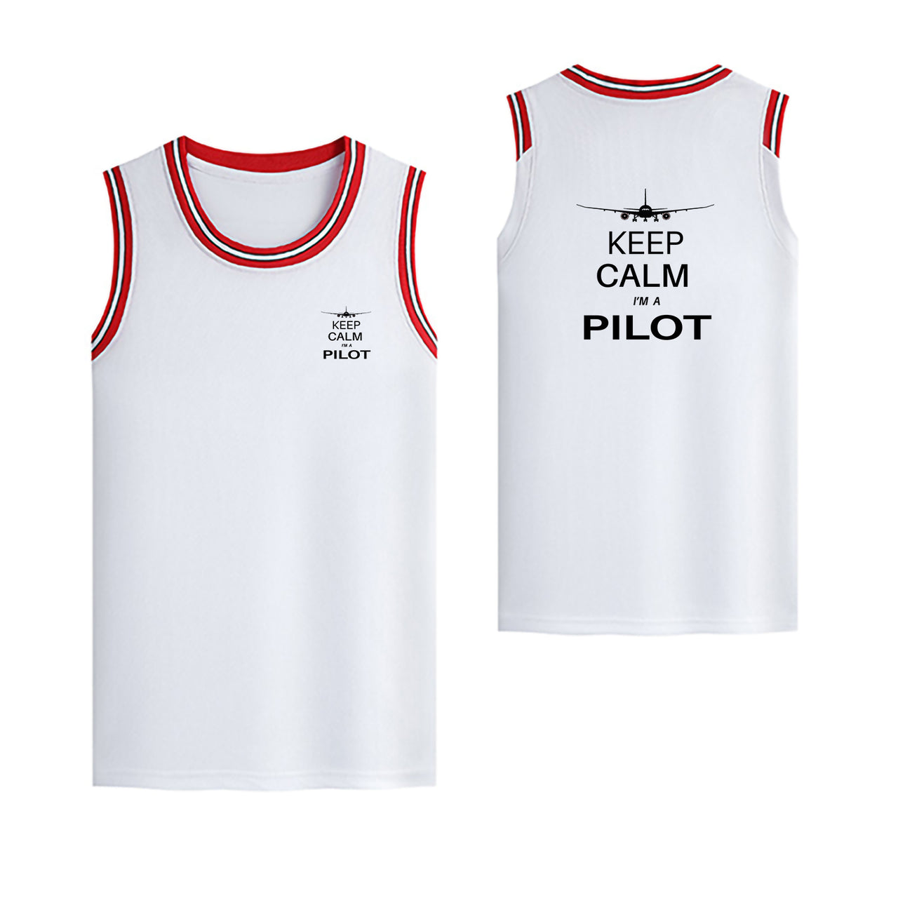 Pilot (777 Silhouette) Designed Basketball Style Sports Tank Tops