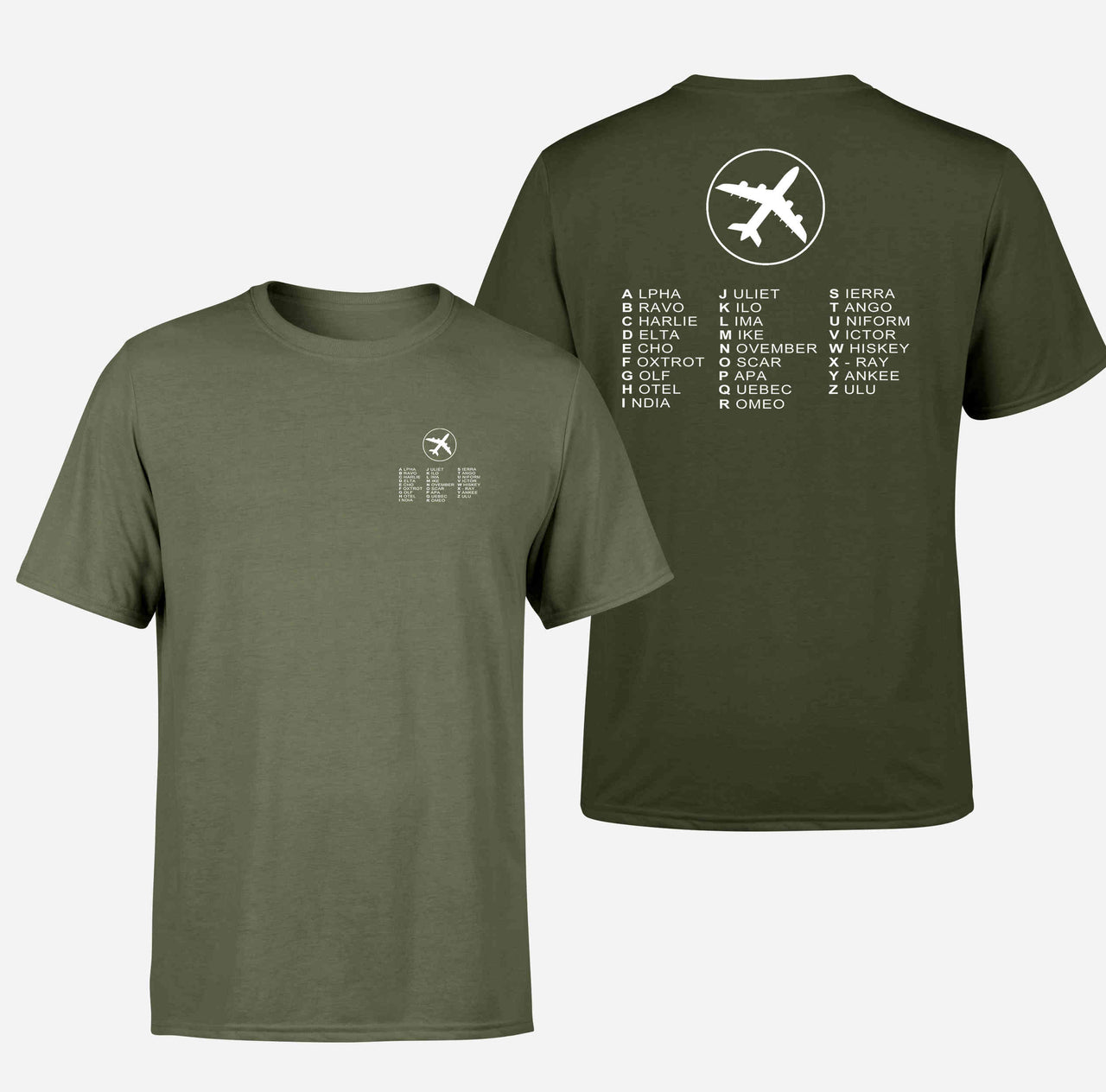 Aviation Alphabet 2 Double-Side T-Shirts