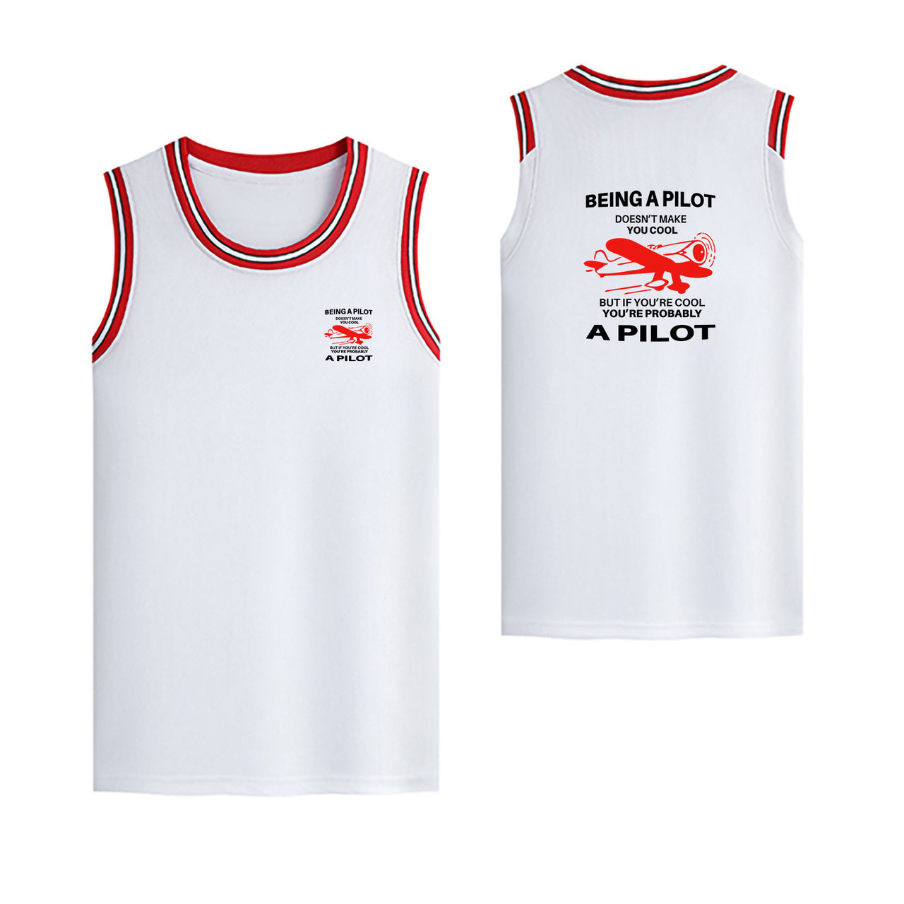 If You're Cool You're Probably a Pilot Designed Basketball Style Sports Tank Tops