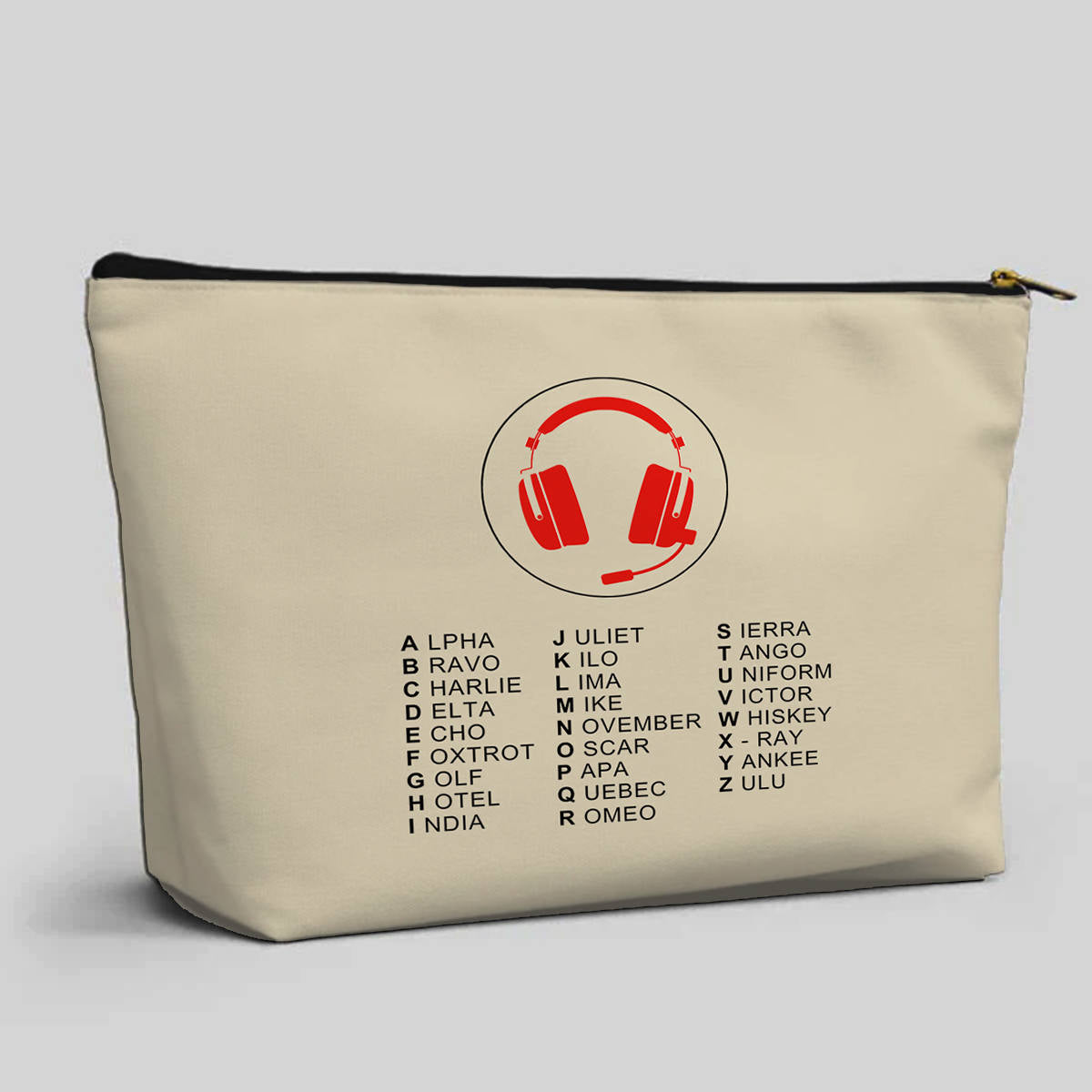 Aviation Alphabet 3 Designed Zipper Pouch