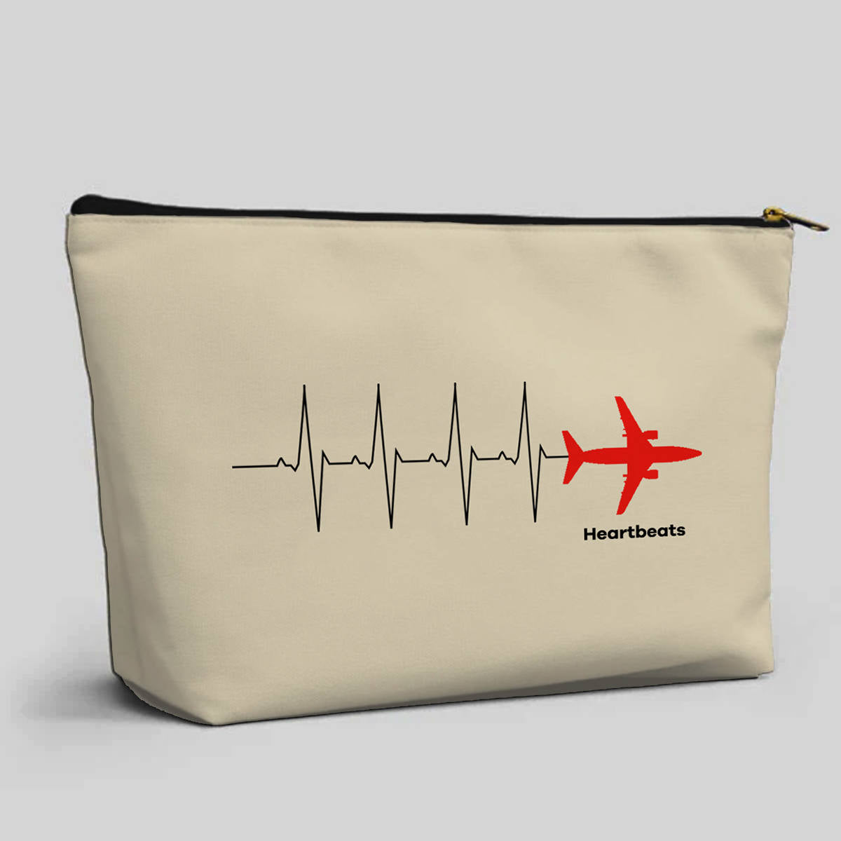 Aviation Heartbeats Designed Zipper Pouch