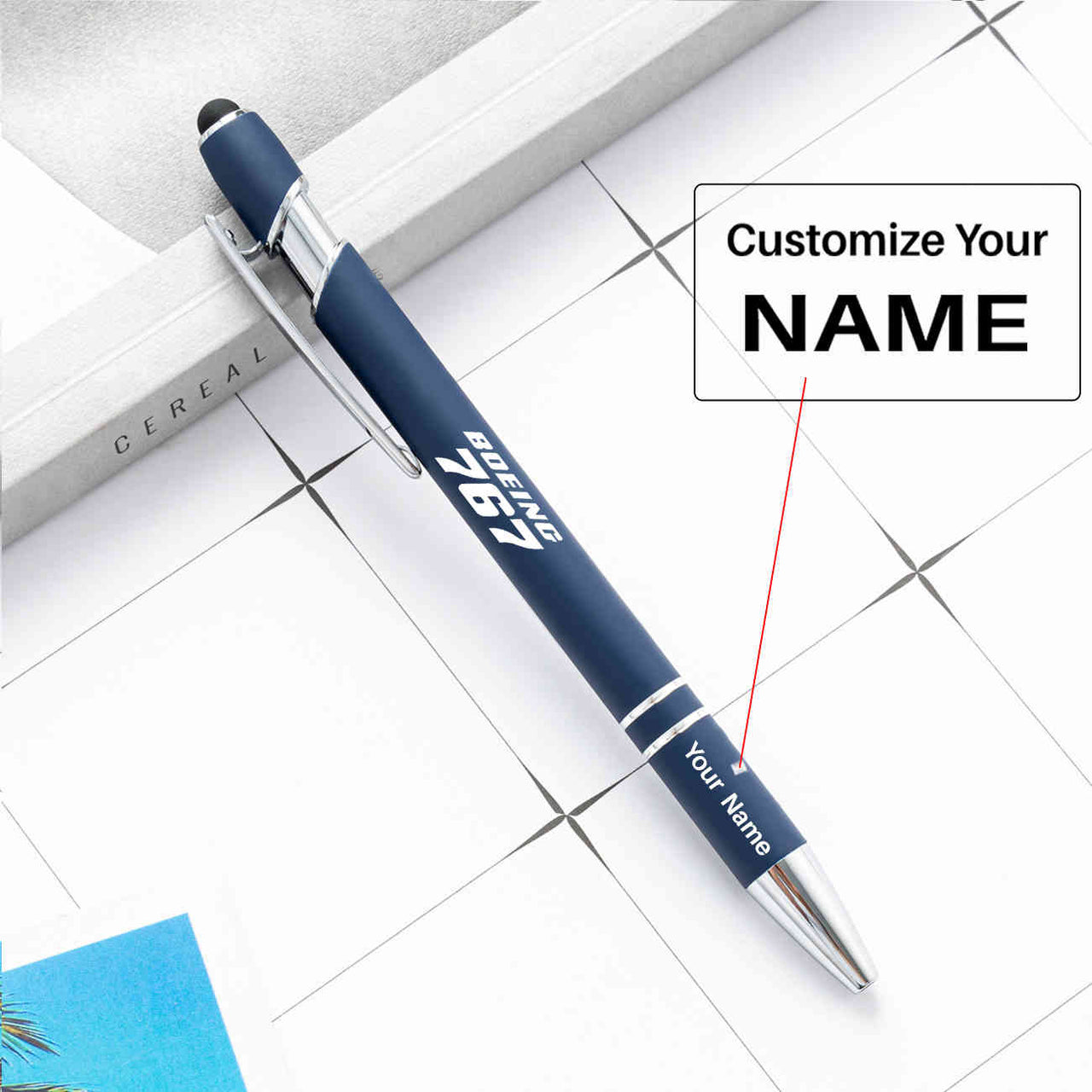 Boeing 767 & Text Designed Ballpens Capacitive Screen Touch Pens