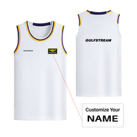 Thumbnail for Gulfstream & Text Designed Basketball Style Sports Tank Tops