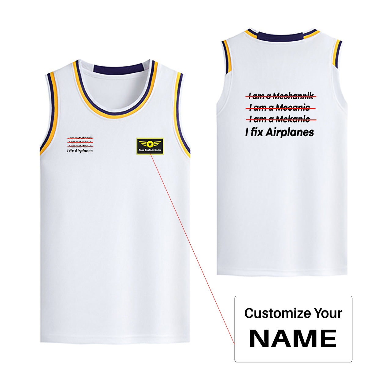 I Fix Airplanes Designed Basketball Style Sports Tank Tops