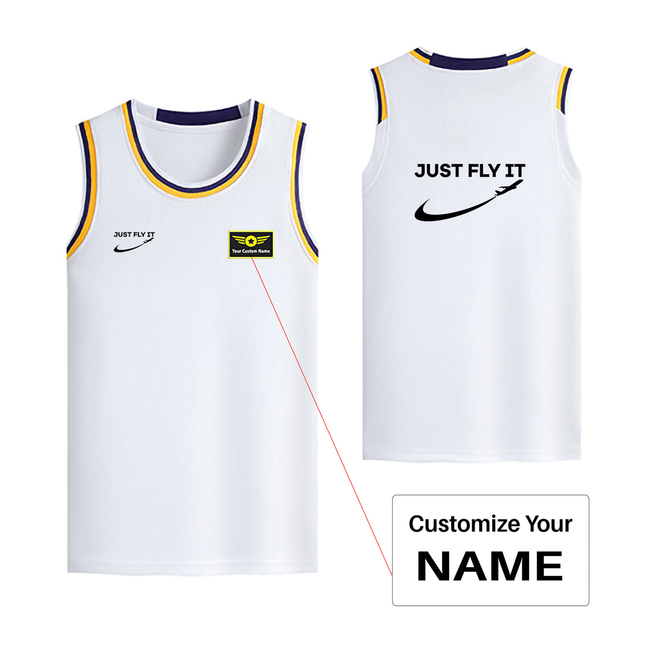 Just Fly It 2 Designed Basketball Style Sports Tank Tops