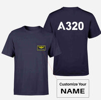 Thumbnail for A320 Flat Text Designed Pocket T-Shirts