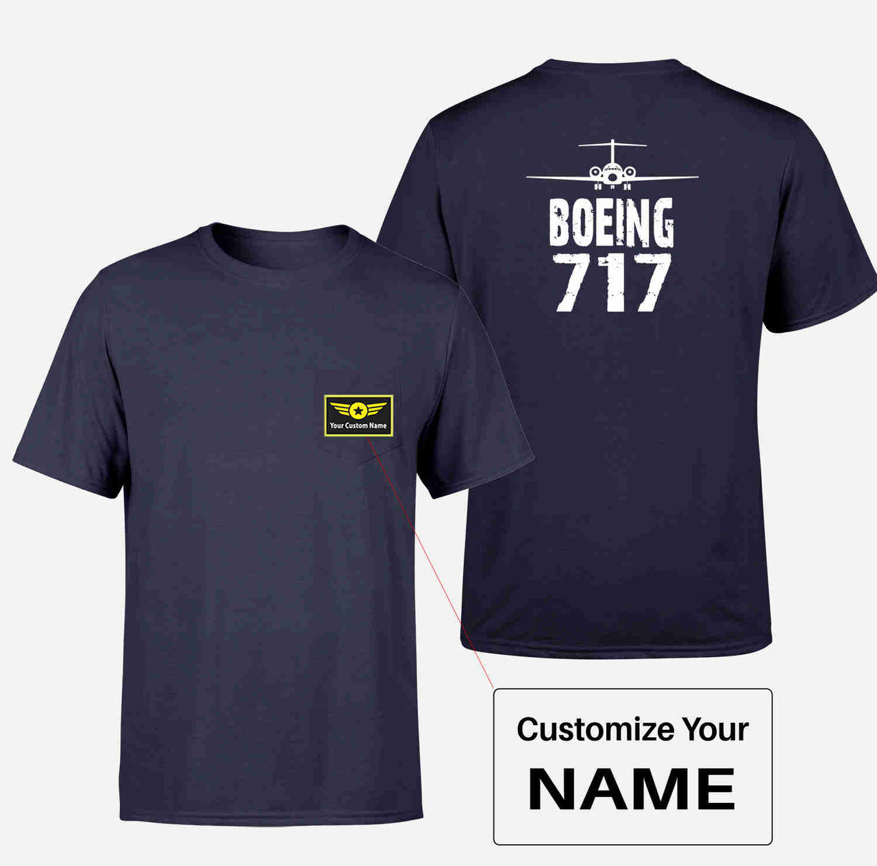 Boeing 717 & Plane Designed Pocket T-Shirts