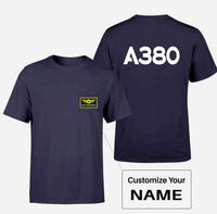 Thumbnail for A380 Flat Text Designed Pocket T-Shirts