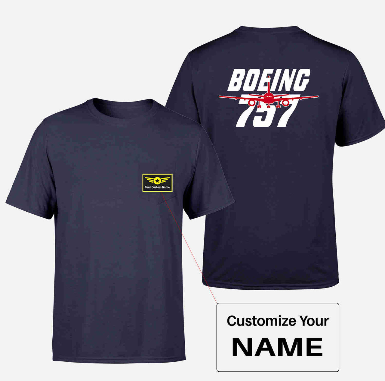 Amazing Boeing 757 Designed Pocket T-Shirts