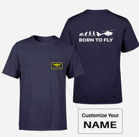 Thumbnail for Born To Fly Helicopter Designed Pocket T-Shirts