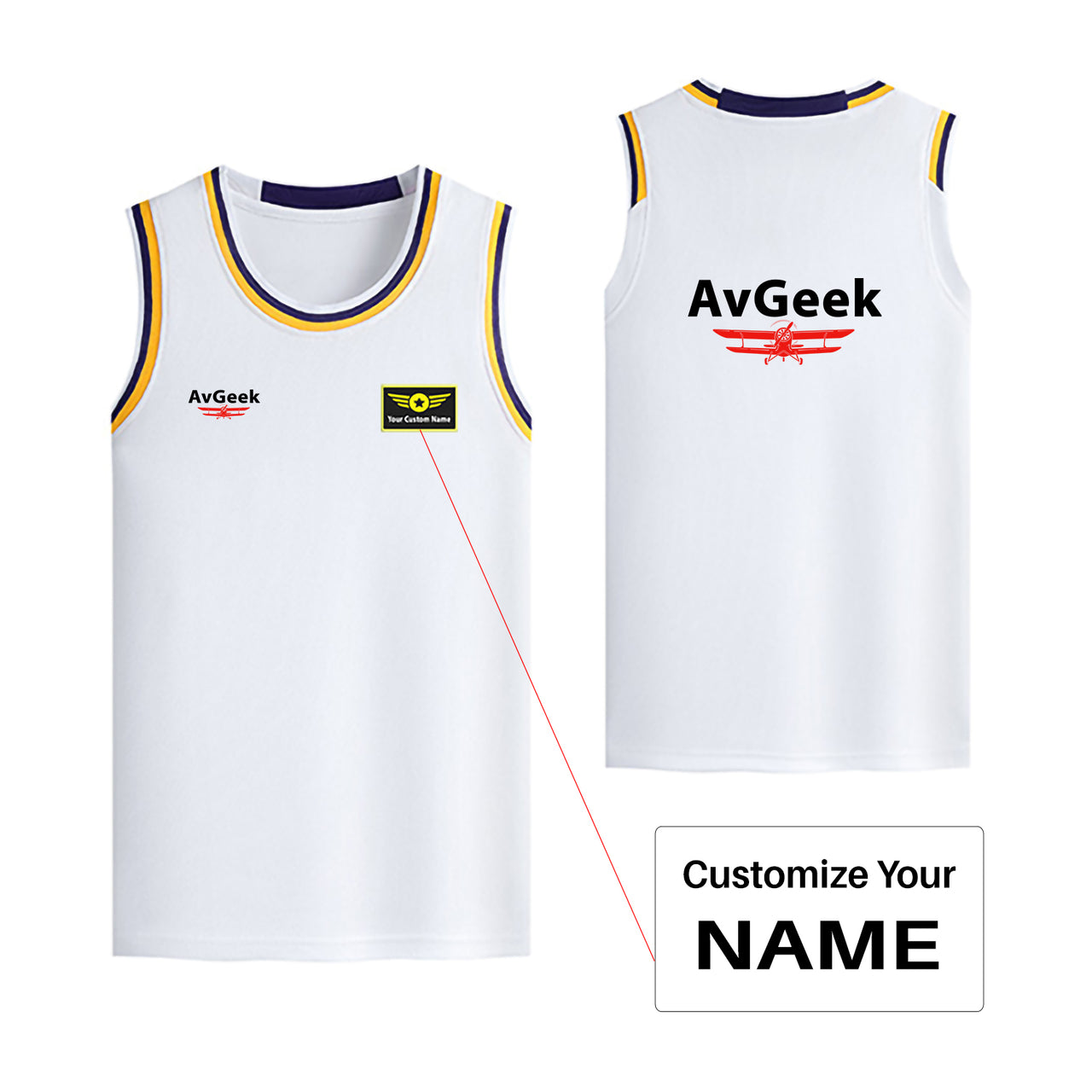 Avgeek Designed Basketball Style Sports Tank Tops