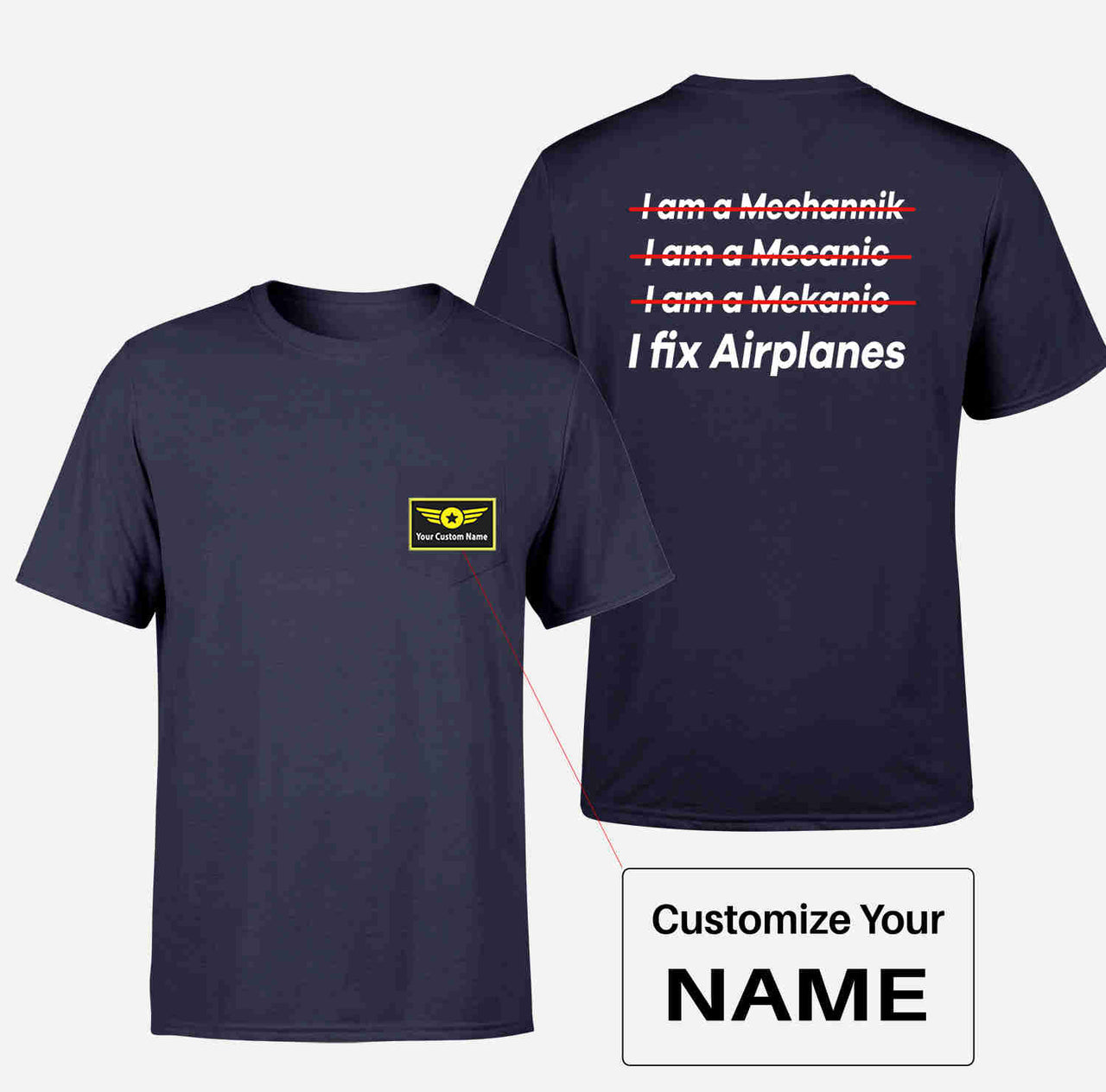 I Fix Airplanes Designed Pocket T-Shirts