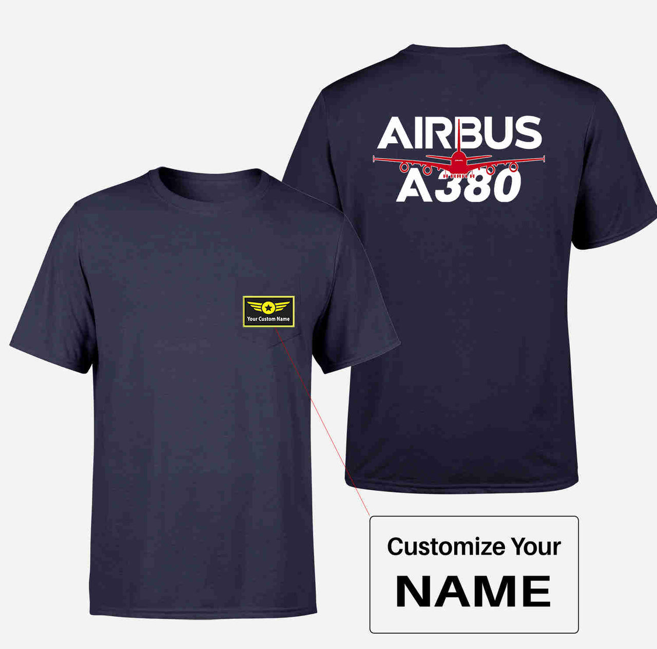 Amazing Airbus A380 Designed Pocket T-Shirts