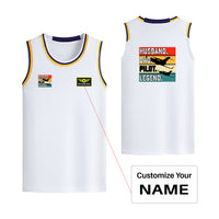 Thumbnail for Husband & Dad & Pilot & Legend Designed Basketball Style Sports Tank Tops