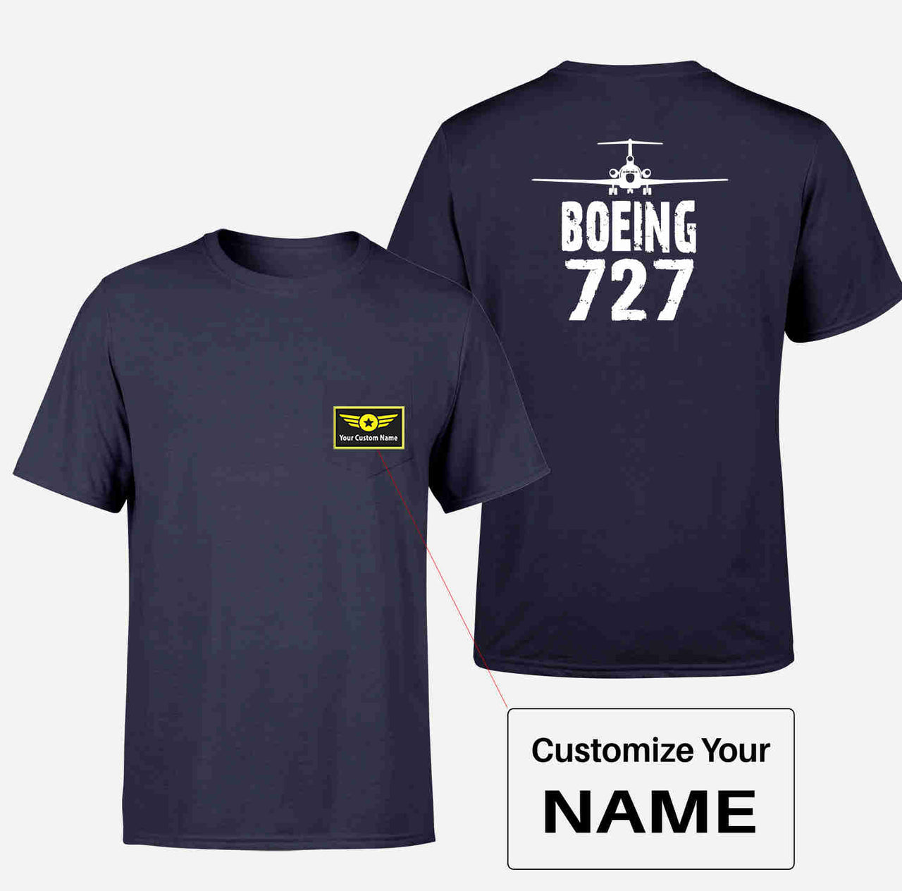 Boeing 727 & Plane Designed Pocket T-Shirts