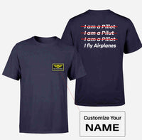 Thumbnail for I Fly Airplanes Designed Pocket T-Shirts