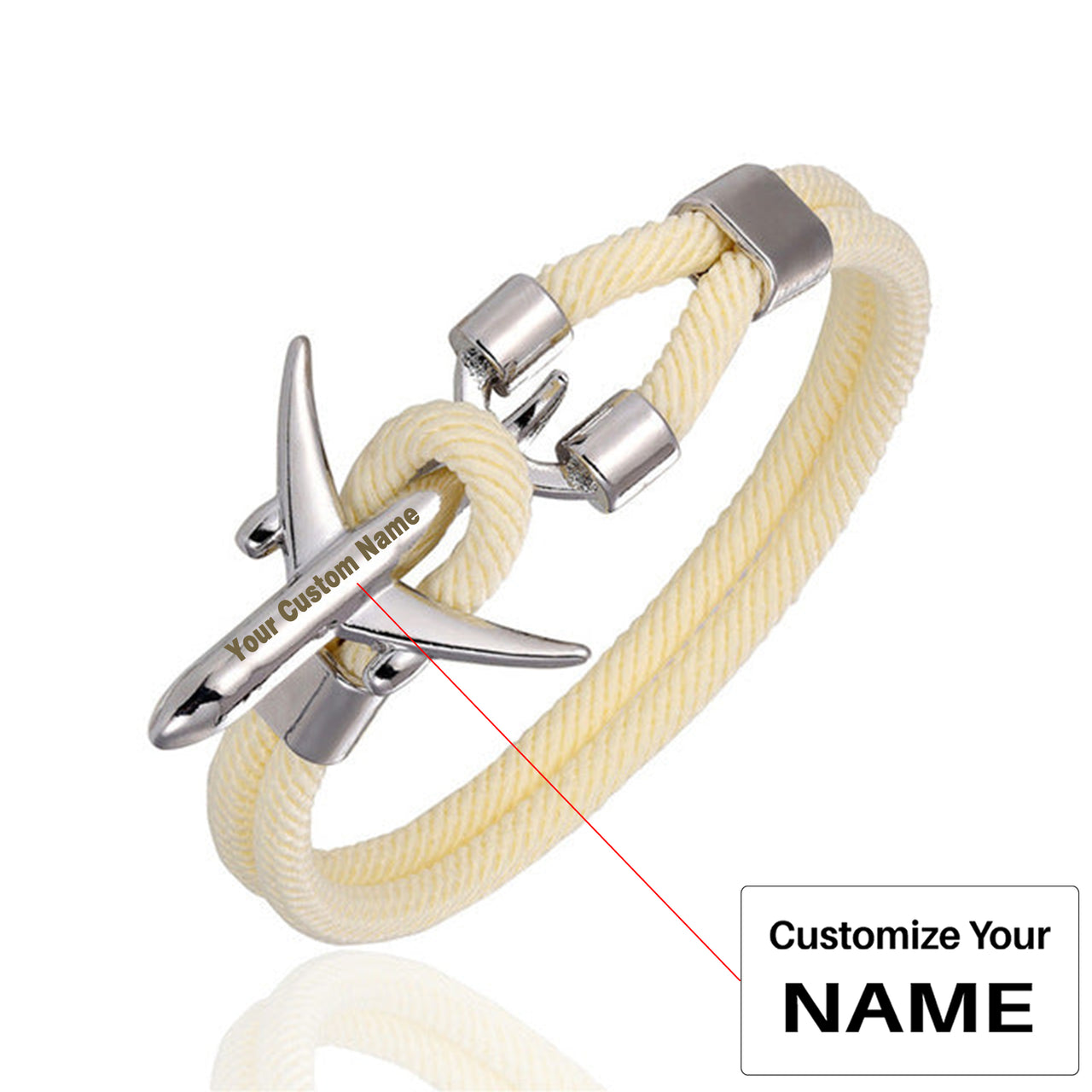 (Edition 2) Super Quality Stylish Airplane Shape Bracelets Silver(Pure Colours)