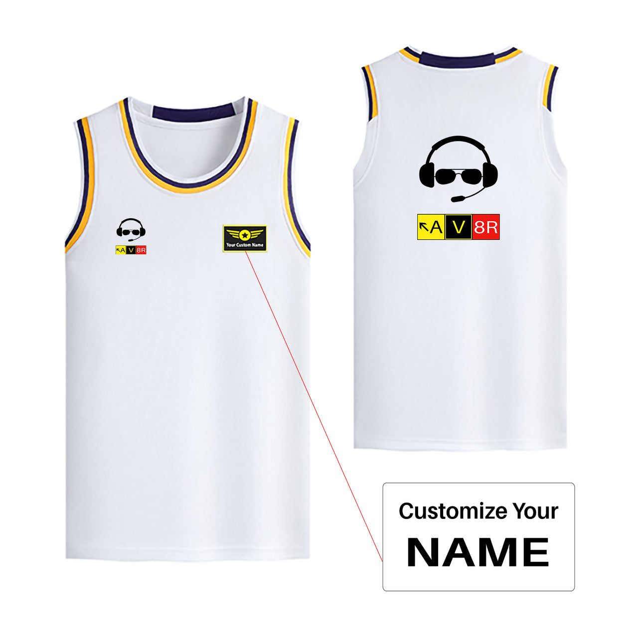 AV8R 2 Designed Basketball Style Sports Tank Tops