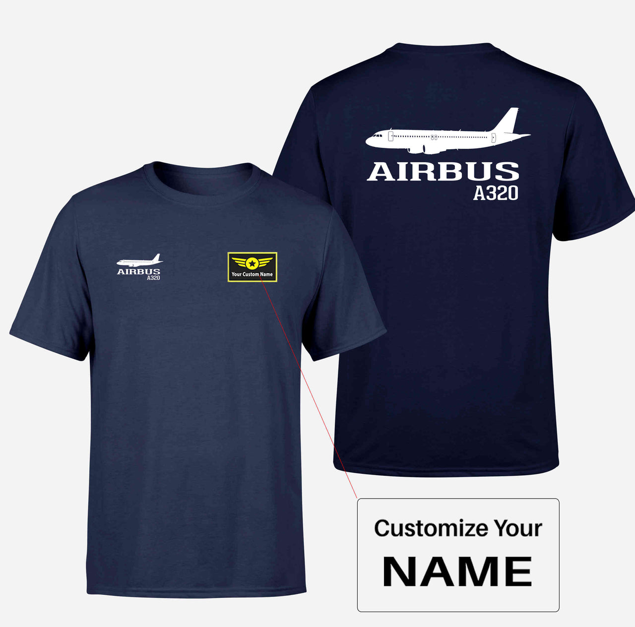 Airbus A320 Printed Double-Side T-Shirts