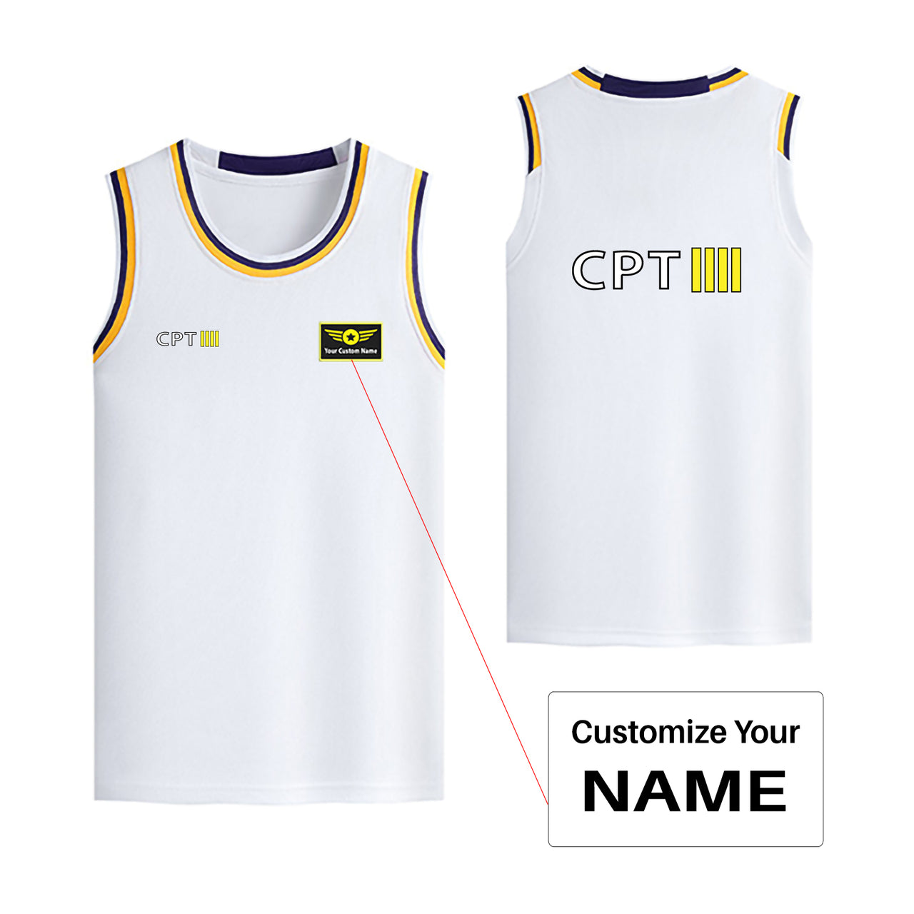 CPT & 4 Lines Designed Basketball Style Sports Tank Tops