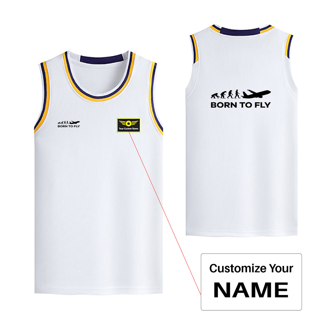 Born To Fly Designed Basketball Style Sports Tank Tops