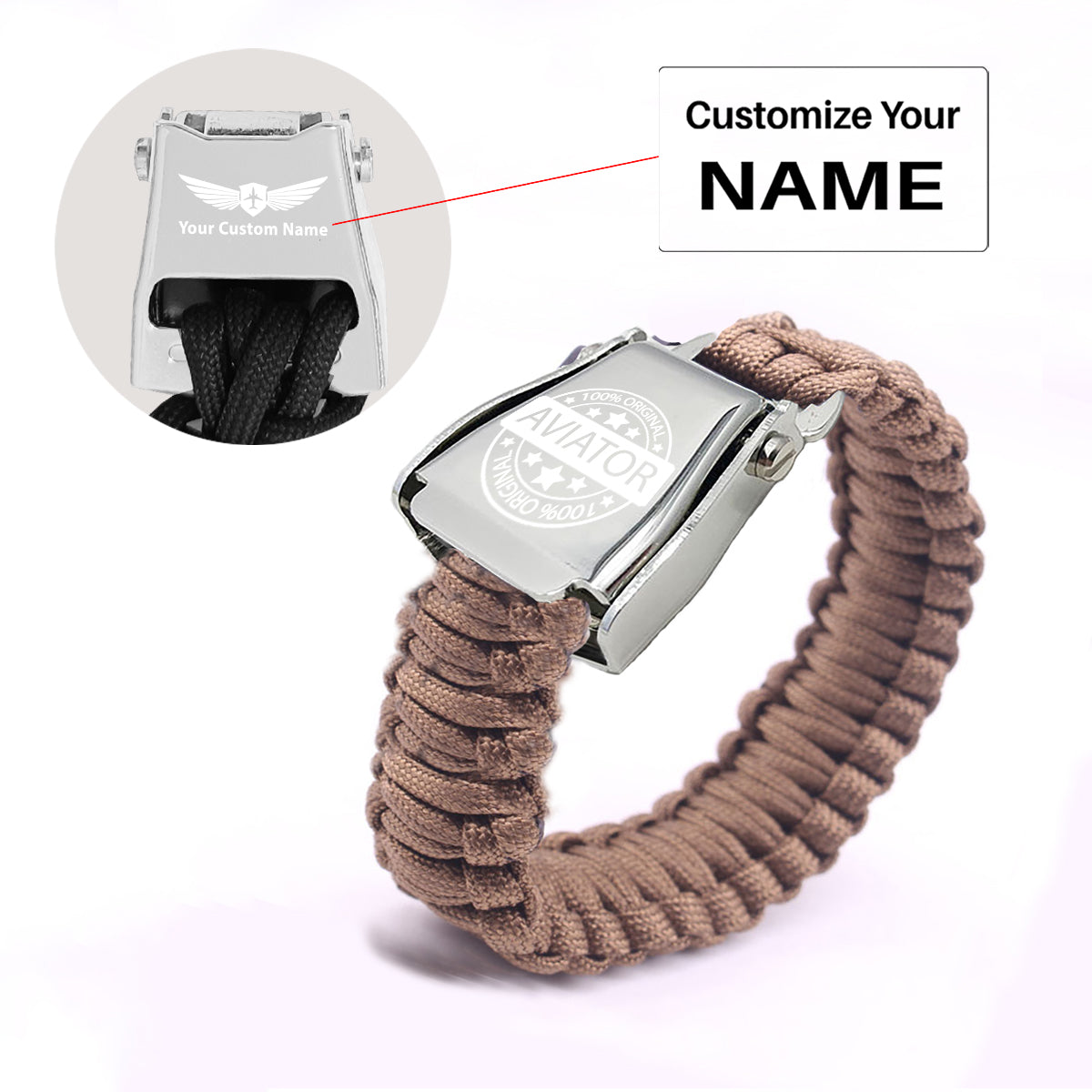 %100 Original Aviator Design Airplane Seat Belt Bracelet