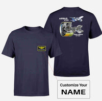 Thumbnail for Airbus A380 & GP7000 Engine Designed Pocket T-Shirts