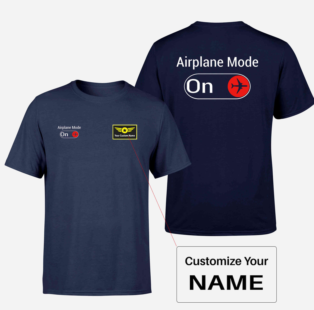 Airplane Mode On Double-Side T-Shirts