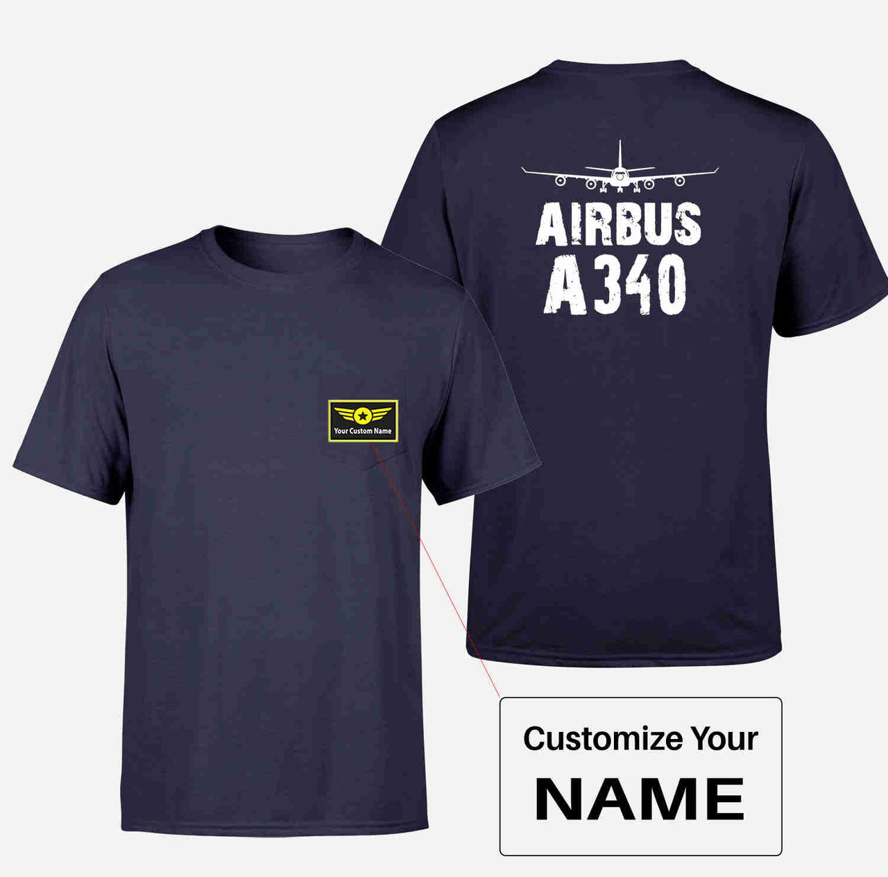 Airbus A340 & Plane Designed Pocket T-Shirts