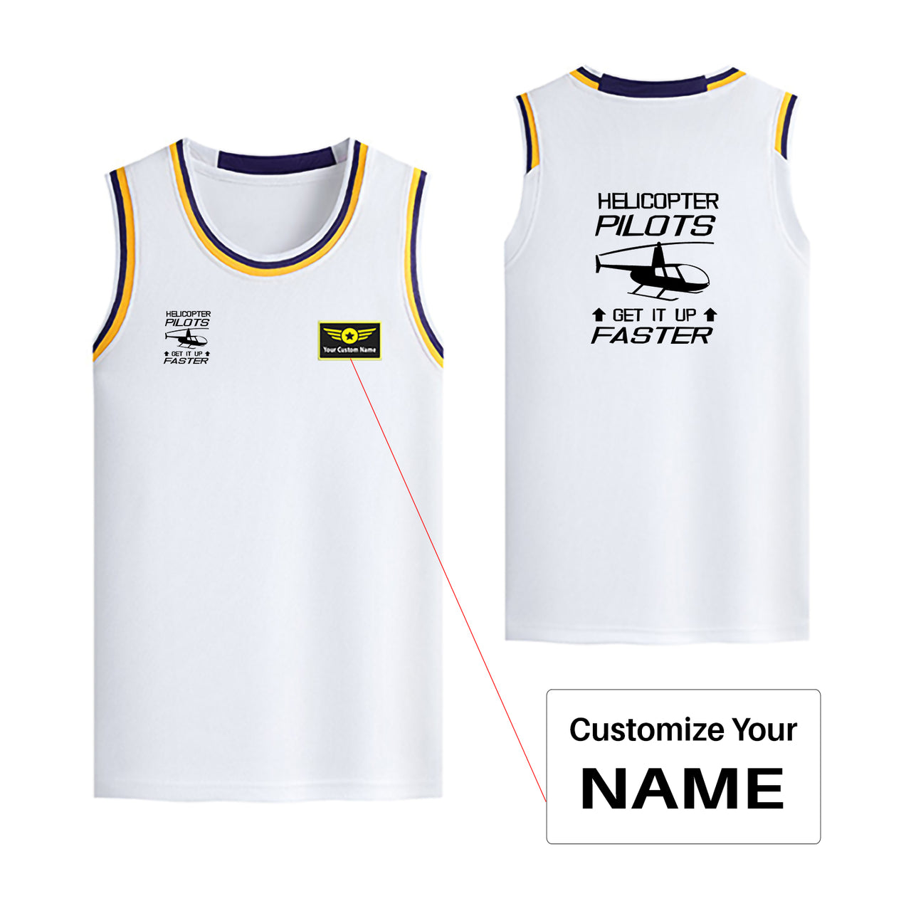 Helicopter Pilots Get It Up Faster Designed Basketball Style Sports Tank Tops