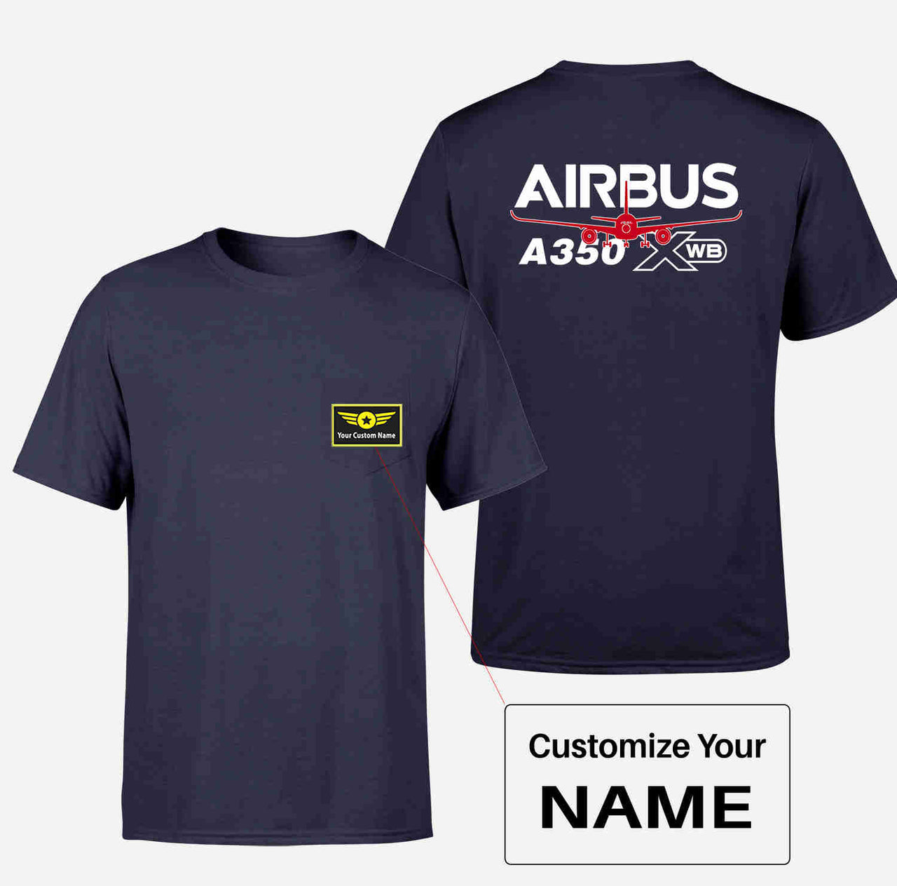 Amazing Airbus A350 XWB Designed Pocket T-Shirts