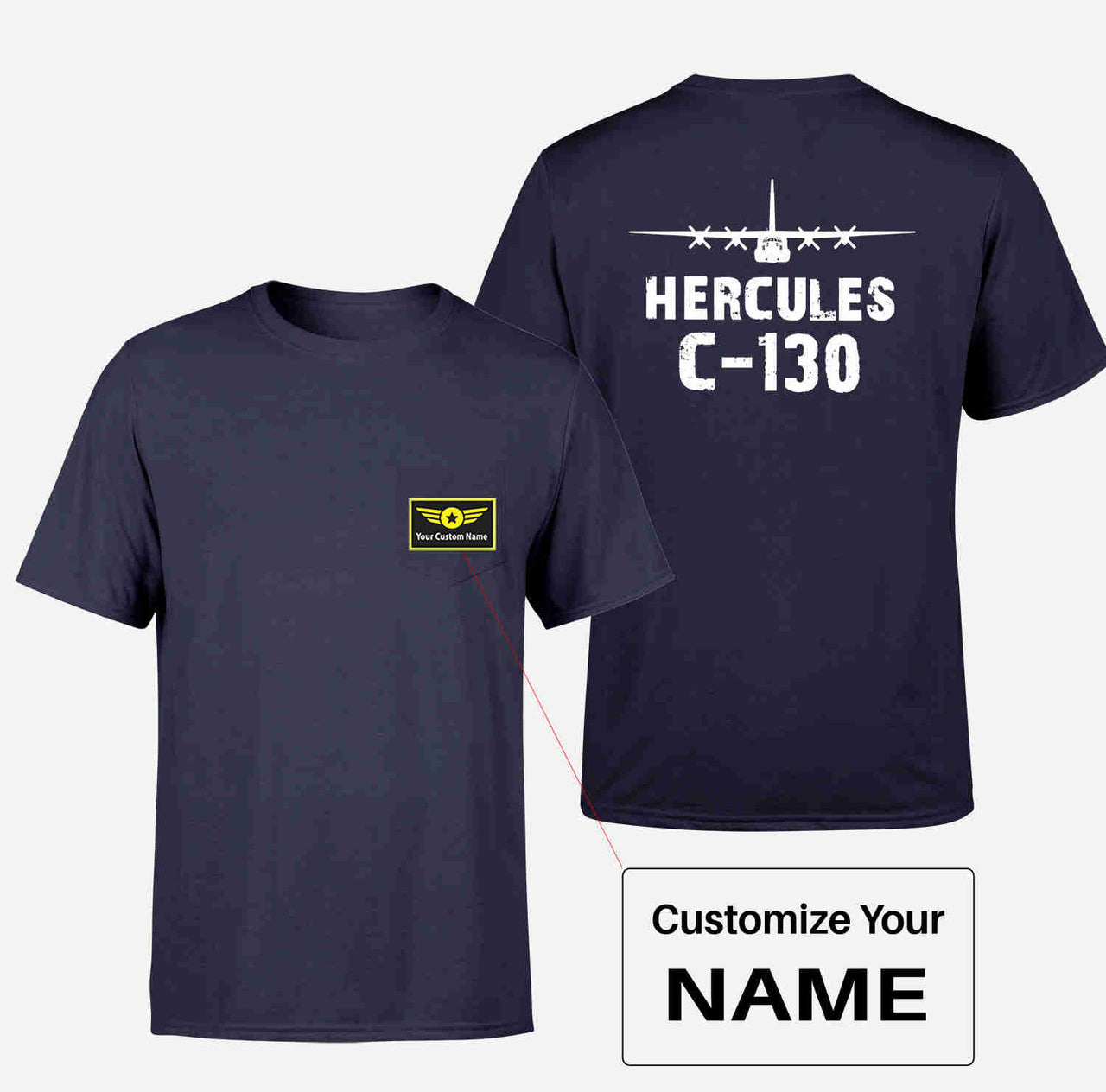 Hercules C-130 & Plane Designed Pocket T-Shirts