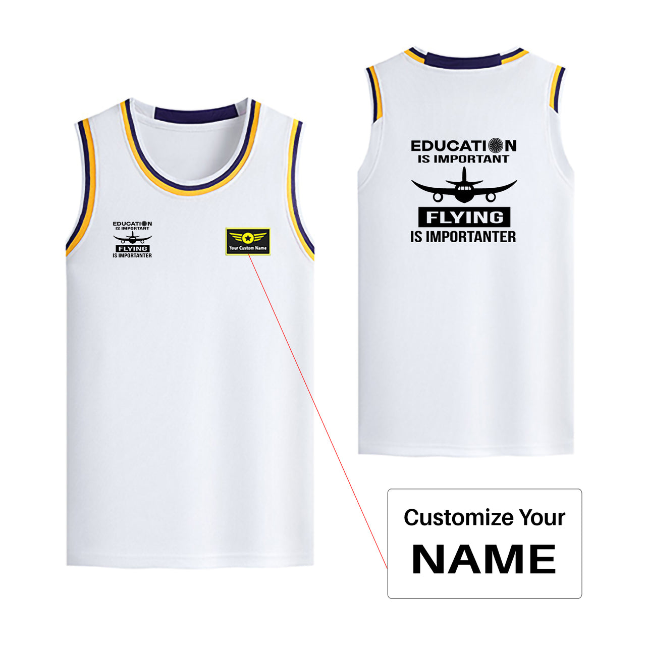 Flying is Importanter Designed Basketball Style Sports Tank Tops