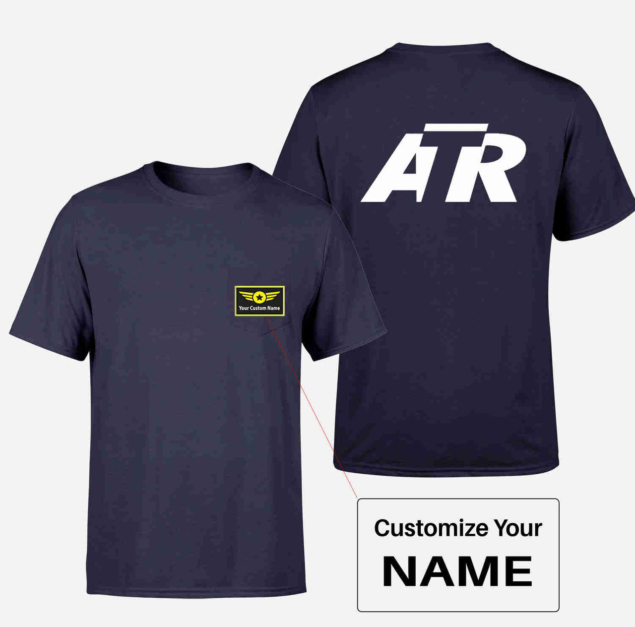 ATR & Text Designed Pocket T-Shirts